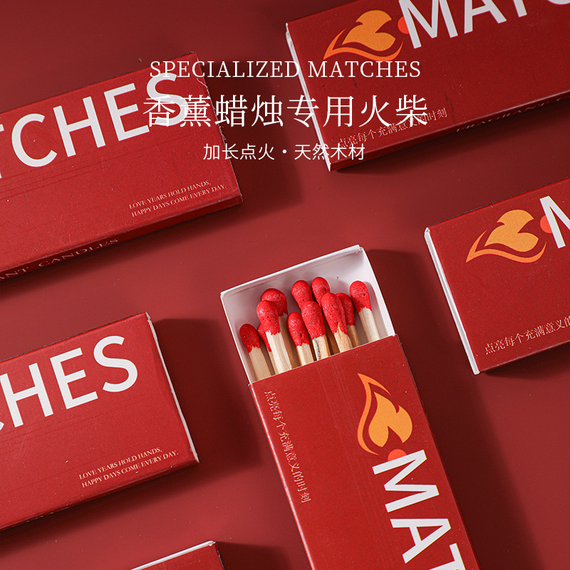 Spot Scented Candle Extended Match 11cm Ins Simple Style Match Old-Fashioned Match Match Match Match Box Cake