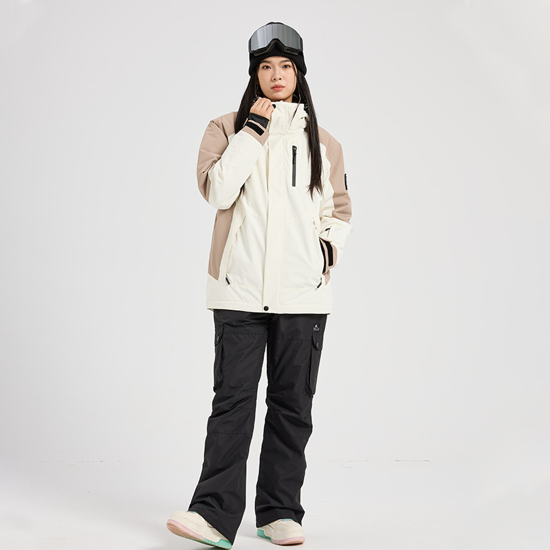 2024 New Women's Ski Suit Set, Single and Double Ski Set, Cotton-lined, Waterproof, Windproof, Warm, Complete Ski Equipment Set @