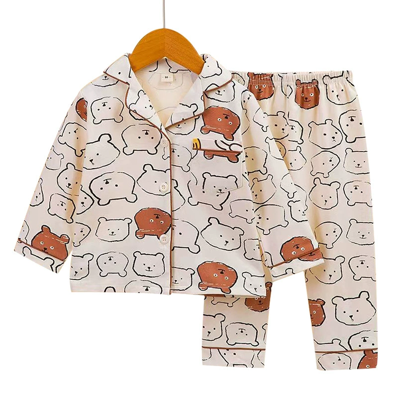 Children's long-sleeve, pijama, set, cardigan, cartoon trousers, children's clothing