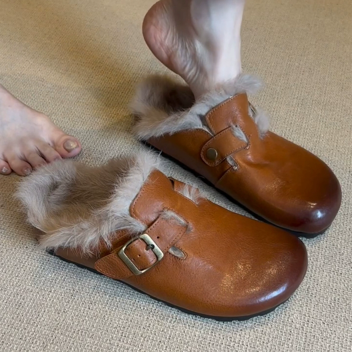 Ретро полированная шерстяная обувь