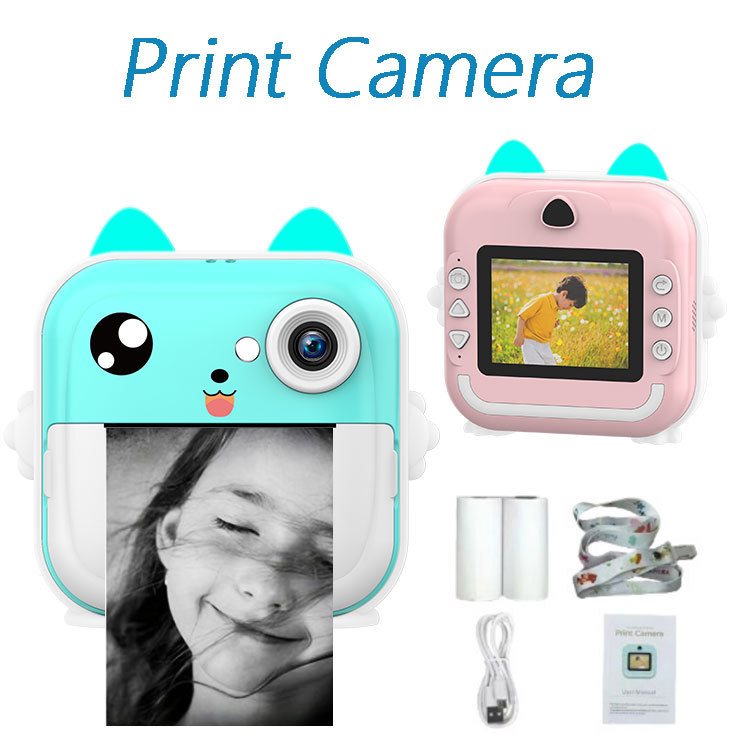 # Cámara instantánea para niños Q5, nuevo modelo, con impresión térmica, diseño de dibujos animados, cámara digital frontal y trasera.