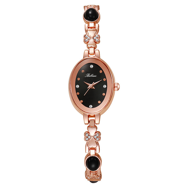 Joyería de lujo ligera con diamantes de cuarzo oval reloj de pulsera de mujer de alto valor visual temperamento de moda simple
