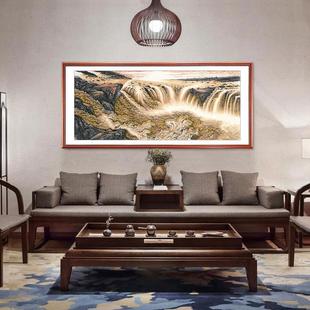 Landscape Painting Chinese Painting Hu Kou Waterfall Feng Shui Backing Picture Living Room Decorative Painting Fortune Office Calligraphy and Painting Hanging Painting Mural