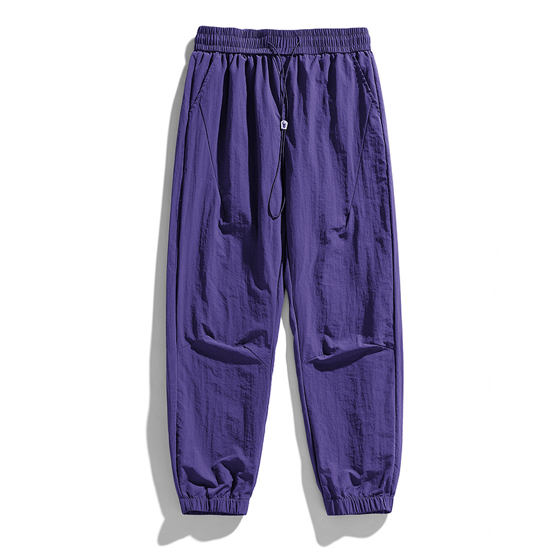 Men's silk summer solid Japanese quick dry travel trousers