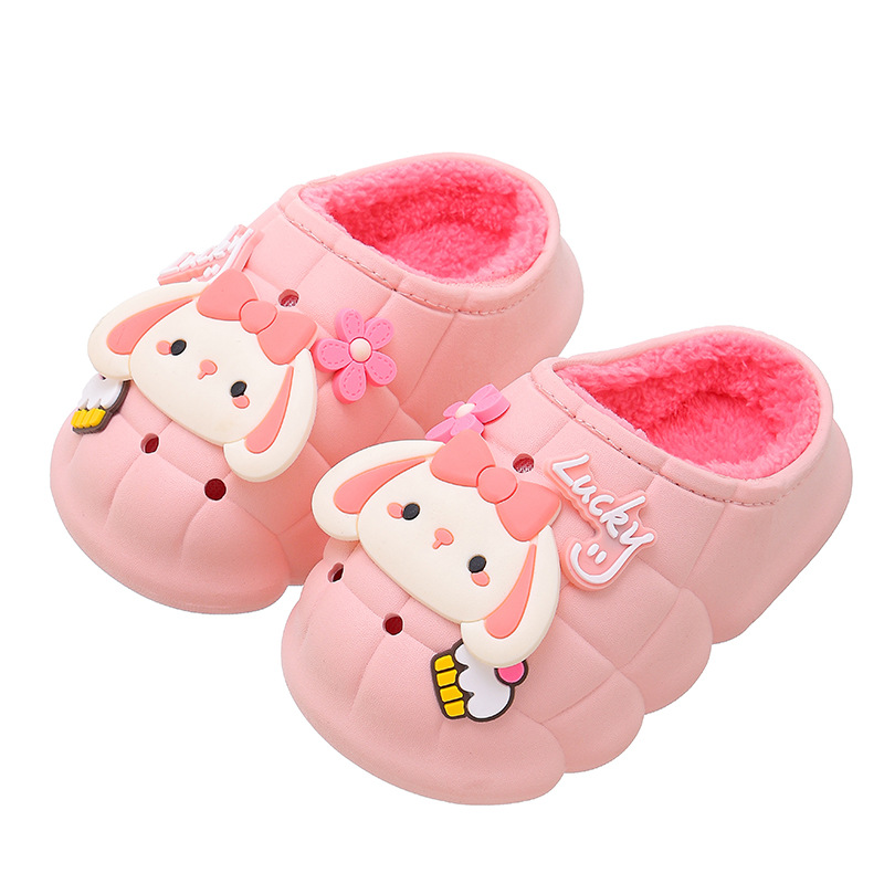 Zapatillas de algodón para niños de invierno niños y niñas cálido forro polar impermeable antideslizante bebé 1-3 años 2 zapatillas de felpa para bebés