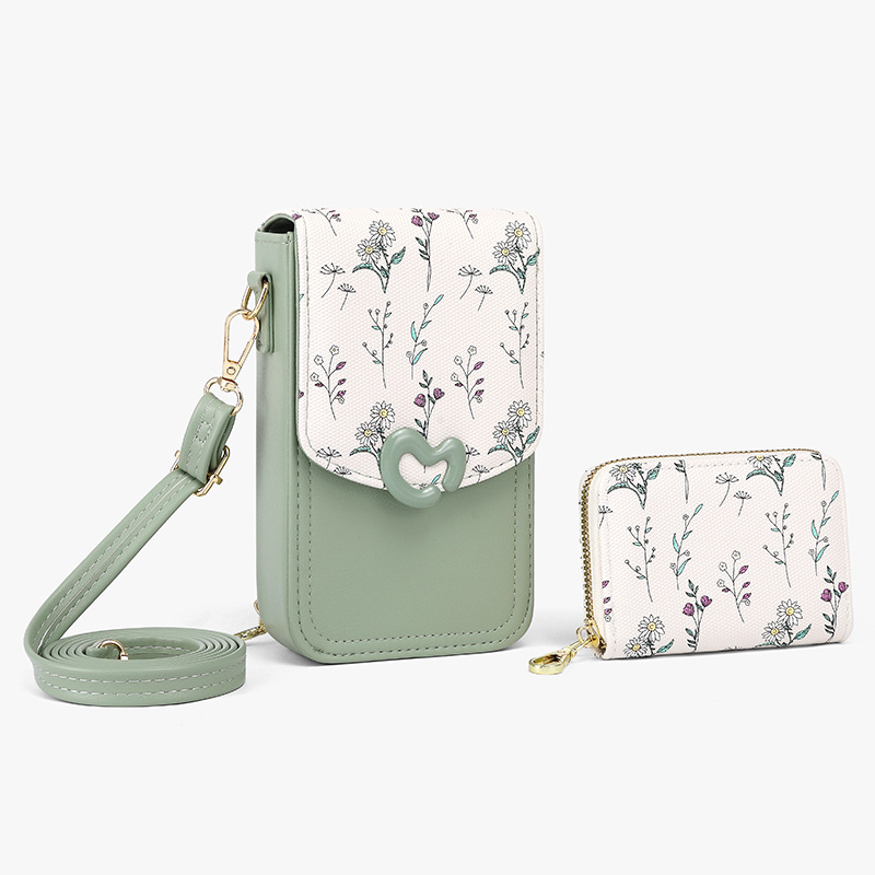 Monedero vertical para teléfono móvil, bolso pequeño de mensajero, bolso de teléfono móvil multicapa, flor, bolso de teléfono móvil multifuncional simple, moda femenina