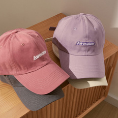 新款糖果色大頭圍帽子女春夏季鴨舌帽遮陽防曬帽英文字母棒球帽男