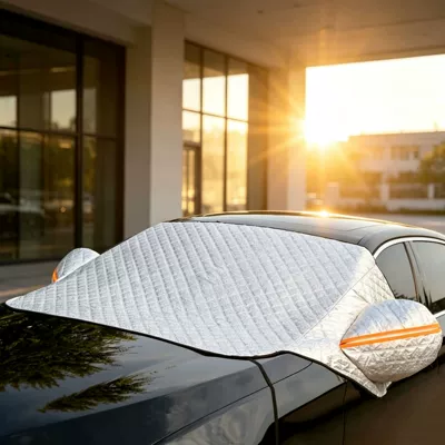 Universal Ultrasonic Thickened Semi-Transparent Glass Car Cover for Snow, Frost, and Ice Protection, Sunshade, and Snow Cover for Vehicles