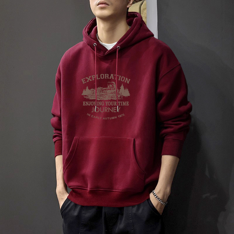 Rojo vino con sudadera normal - 2574