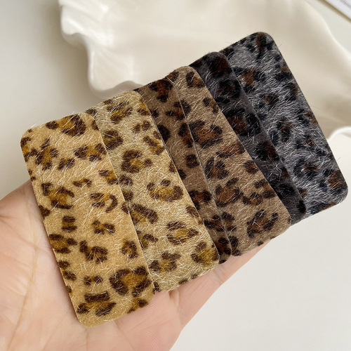 Autumn leopard print hair clip, natural style hair clip, side BB clip, retro stylish short hair fringe clip, head accessory