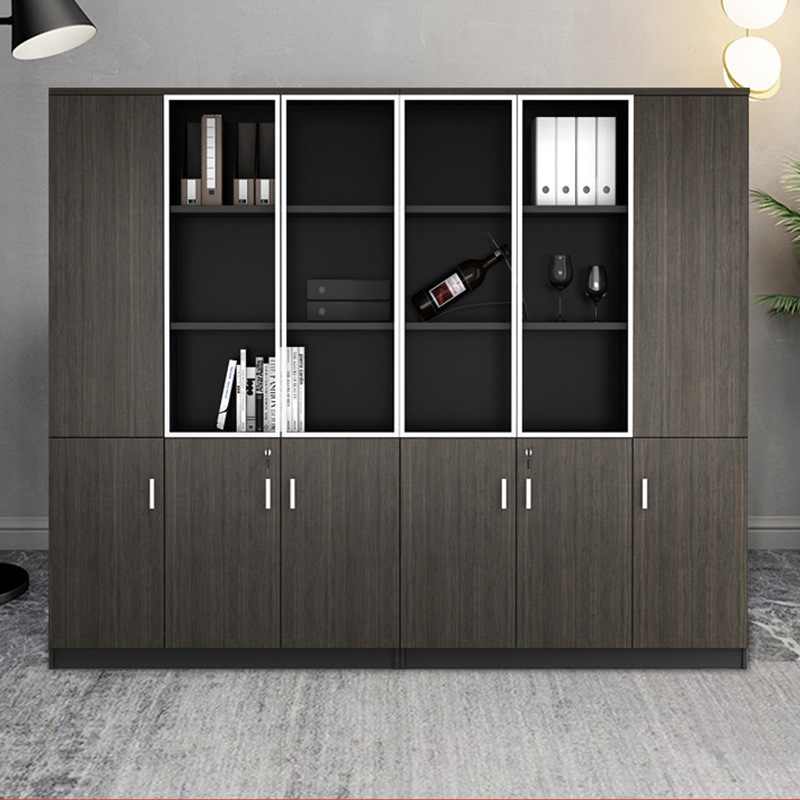 Glass File cabinet Data cabinet Simplicity modern aluminium alloy Frame Double Door Three High cabinet Bookcase Lockers