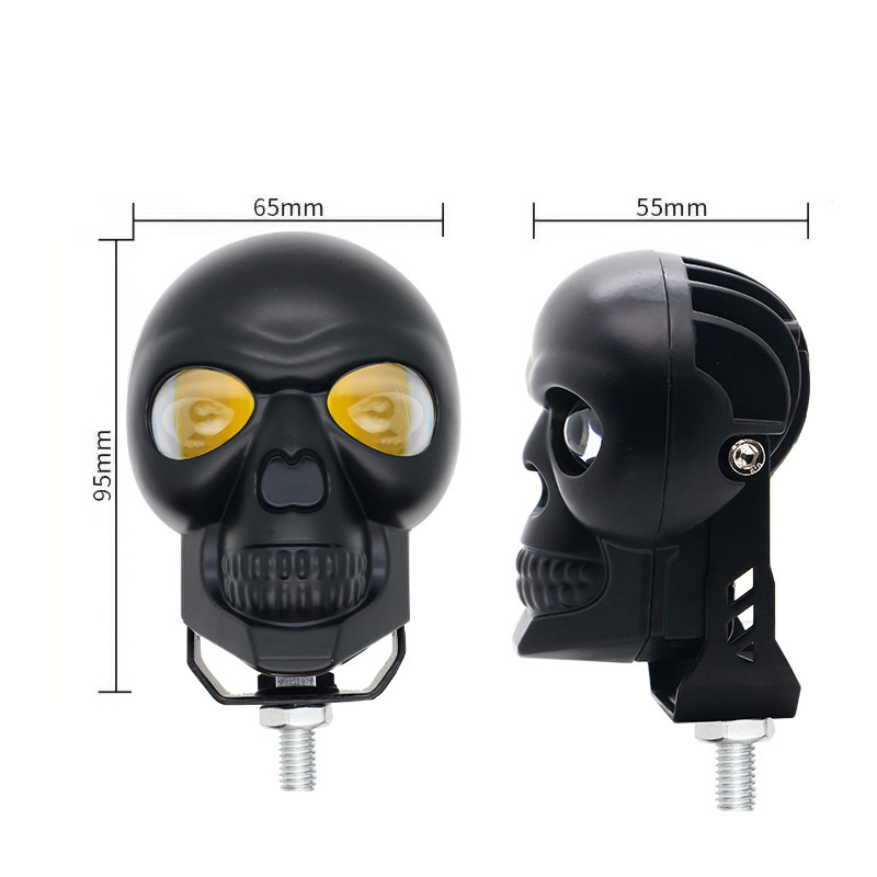 Motocicleta LED bicromático Spotlight Skull Spotlight Auto eléctrico Highlight Vehicle All-In - One Road Vehicle Revised Headlight