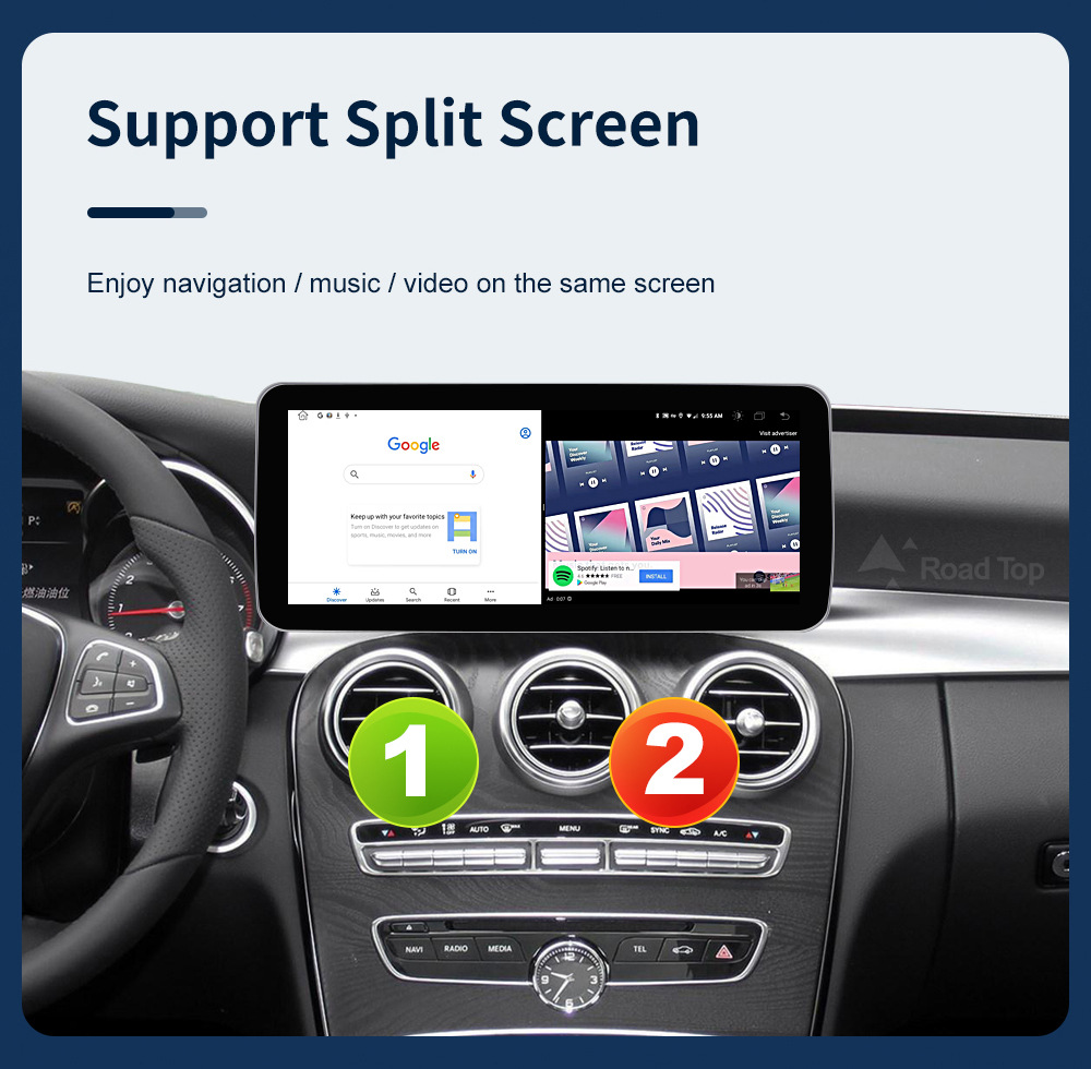 10.25 "Android 13 Car Android Screen for Mercedes-Benz C- Class W205/GLC/V-Class W447 NTG5.0