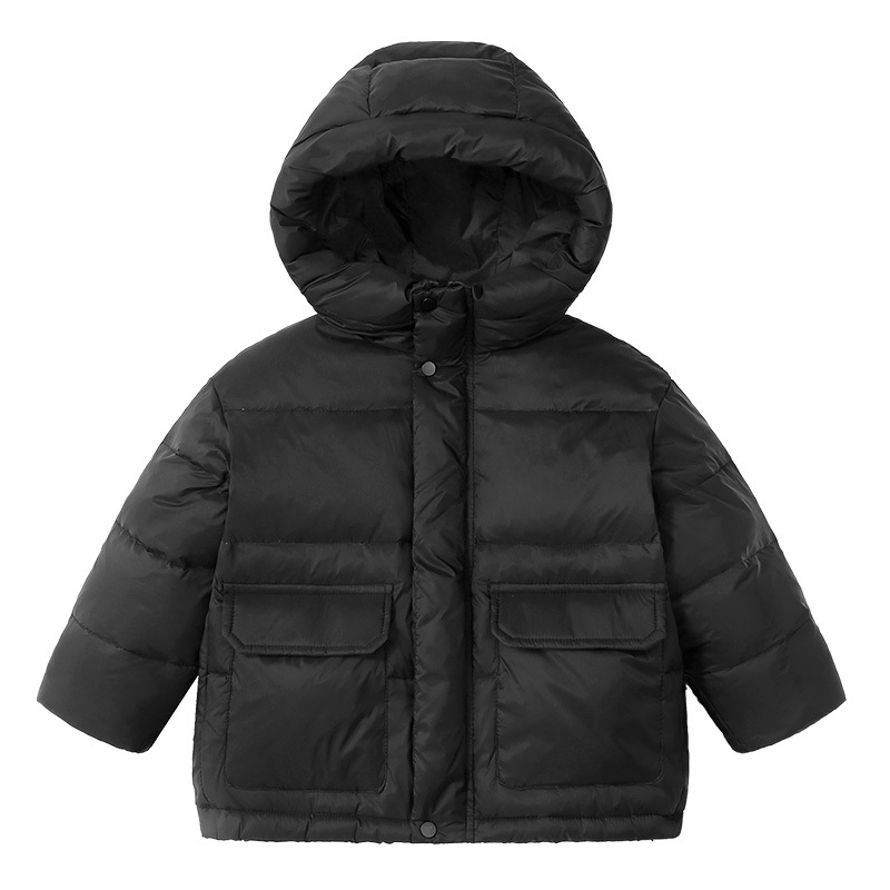 Nuevos niños, niños pequeños y medianos, niños mayores, oro negro, calor de diamante negro, chaqueta de plumón para niños y niñas, chaqueta corta
