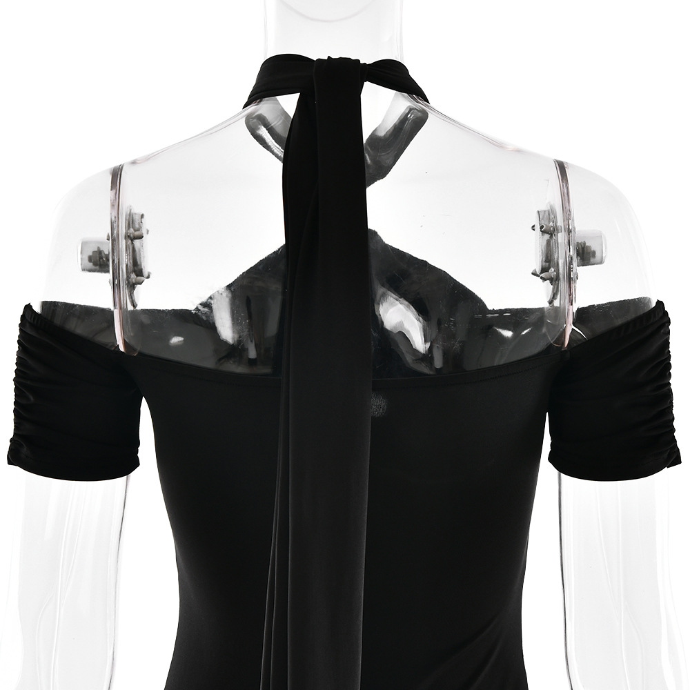 GraceChic 2025 Sommer Neues Neckholder-Kleid in Unifarben für Damen, sexy und figurbetont_voghion.com