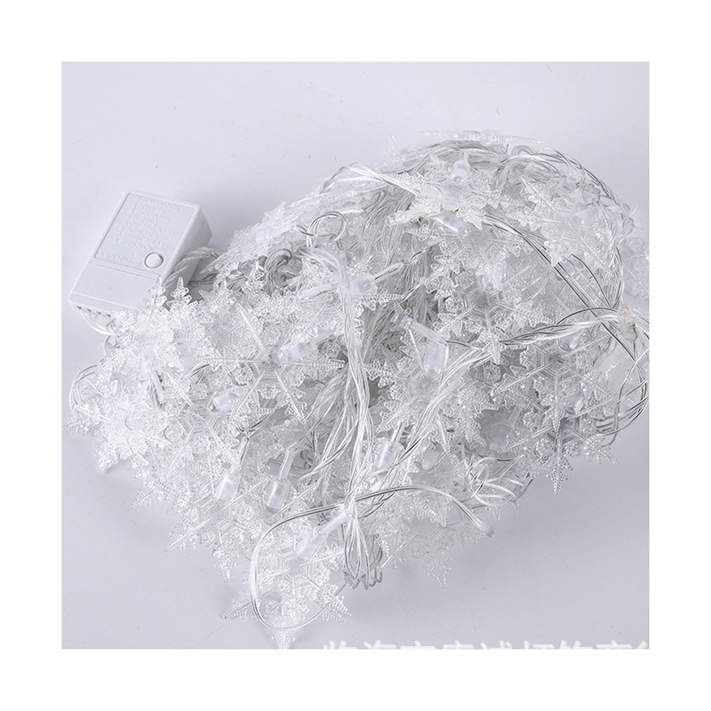 Cadena de luz LED creativo copo de nieve árbol de Navidad iluminación intermitente luz Cadena de luz bola caja de batería luz decorativa USB pequeña luz de color