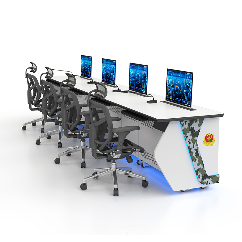 Command Center Dispatch Console Control Room Monitoring Console Custom Operation Console Lacquered Command Desk Dual Central Control Multifunctional