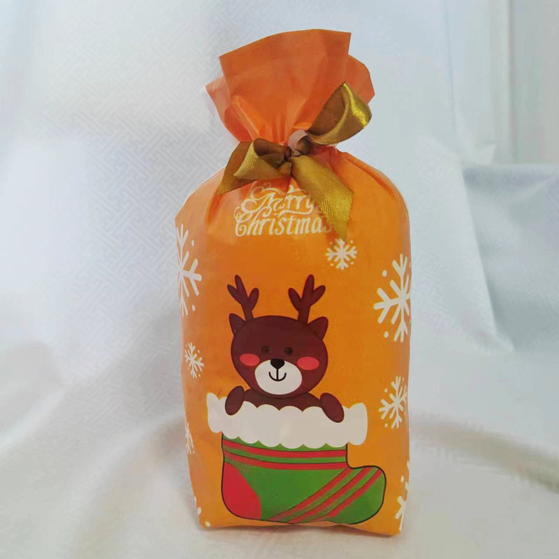 クロスボーダークリスマスプラスチック包装袋、スノーフレーククリスプ巾着袋、ホリデーベーキングビスケット、キャンディギフトバッグ卸売|undefined