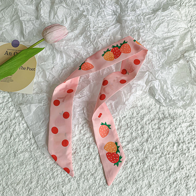 Bufanda de seda, banda larga, sensación de alta calidad, nuevo estilo, cuello, bufanda pequeña, serie de frutas, pañuelo para el cabello, cinta para el cabello