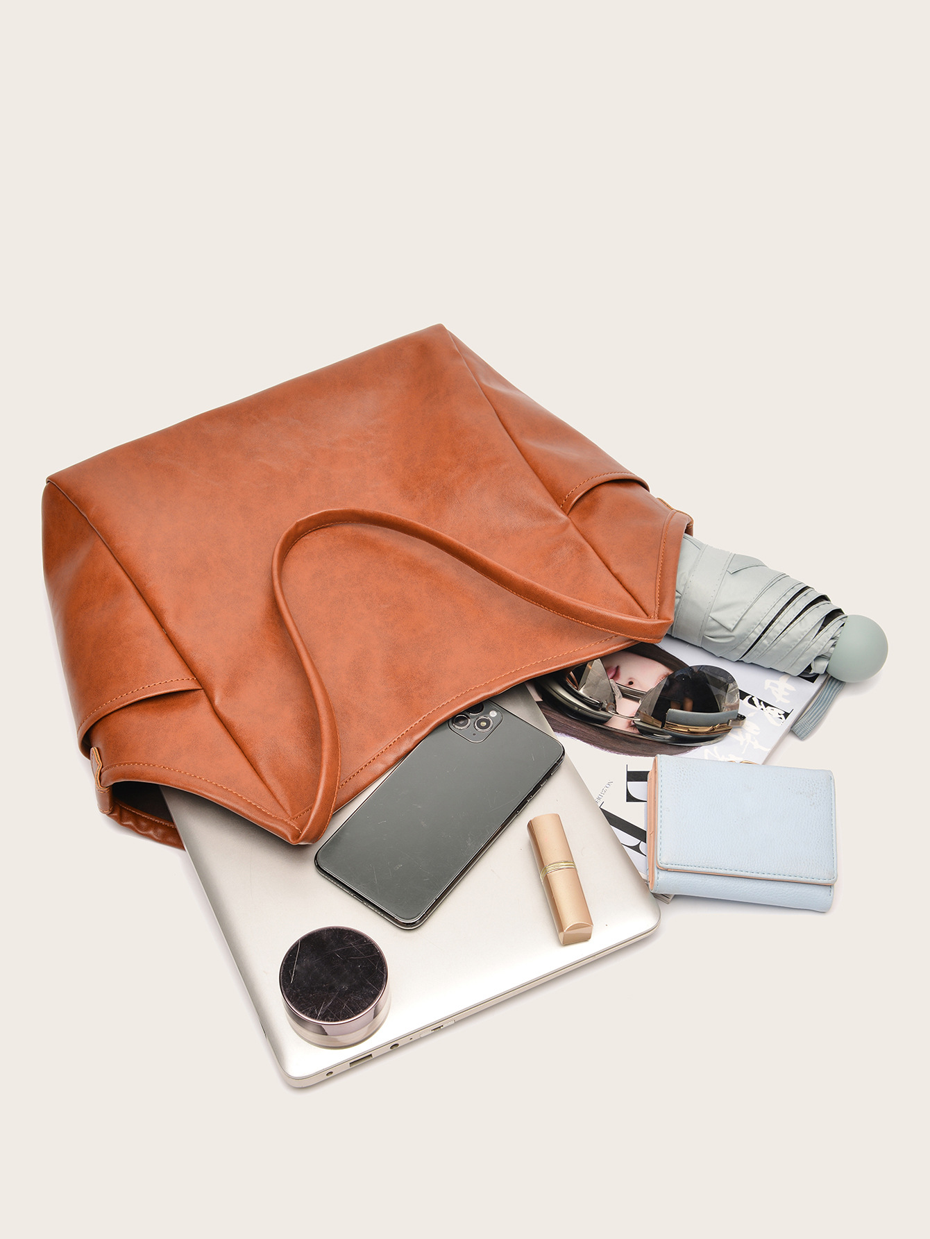 2023 Neue Ölwachspflanze Weiche Große Kapazität Eine Schulter Einfache Damentasche_voghion.com