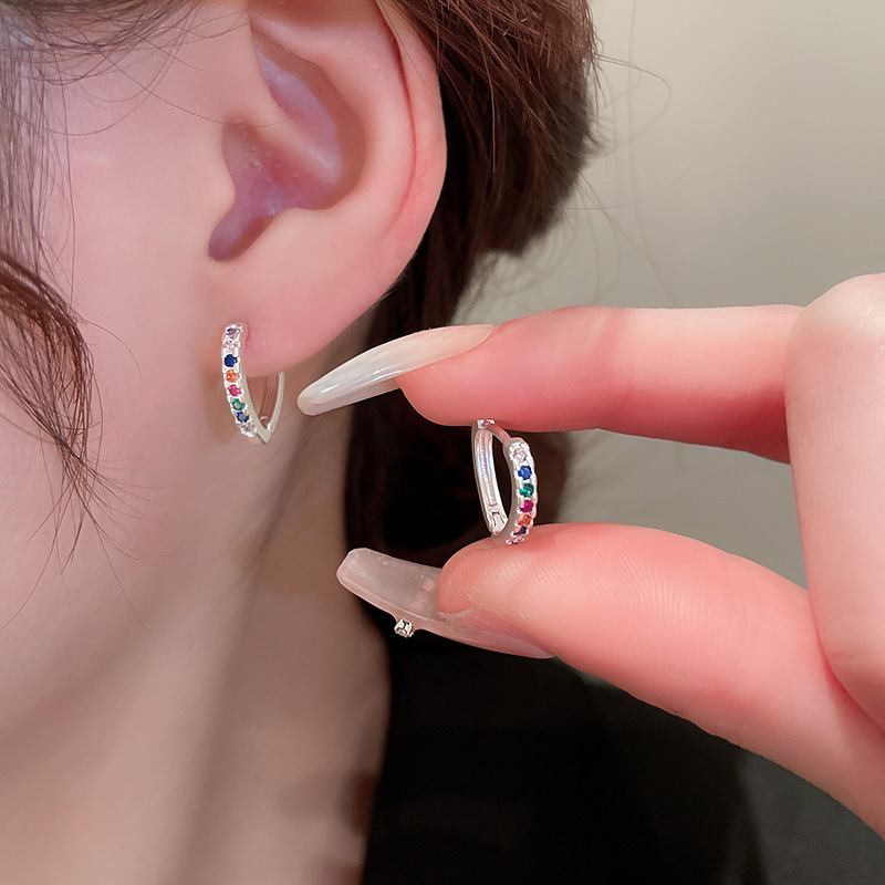 Simple Style Heart Shape Copper Plating Zircon Earrings 1 Pair