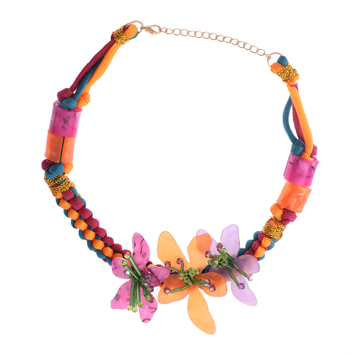 Resin Pendant Material Acrylic Inlay Material Necklace Classification Sweet Flower Resin Choker Wholesale