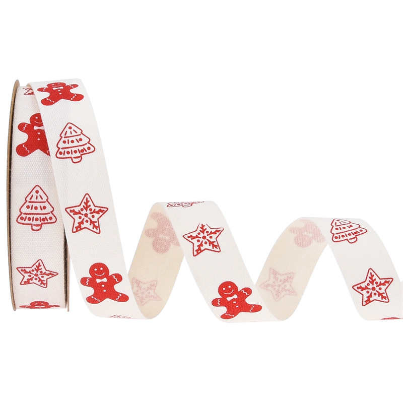 Amazon cinta de algodón de Navidad simple embalaje festivo DIY cinta ramo de flores hecha a mano cinta pastel horneado cinta