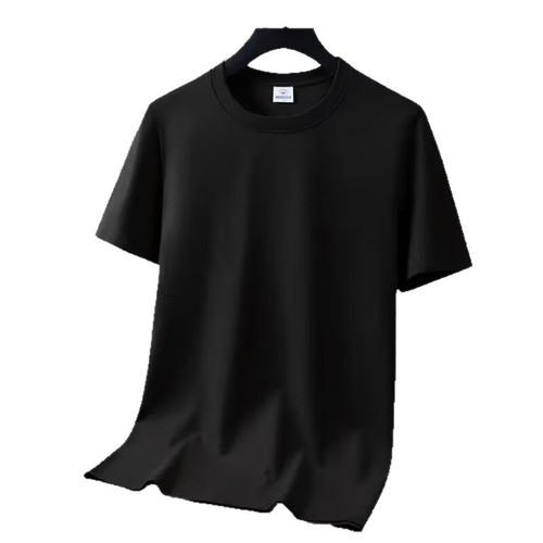 Men's Round Neck Modale Summer Short Sleeve T-Shirt - Pure Color High-End Ice Feel, Slim Fit Silk-Cotton Half-Shirt Top