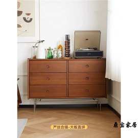 复古五斗柜实木收纳柜北欧客厅九斗柜卧室床尾酒店民宿六斗柜收纳