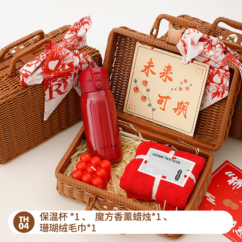 Sanba diosa Festival regalo práctico cesta de ratán de alta gama caja de regalo creativa empresa apertura tienda celebración actividad Grupo edificio regalo