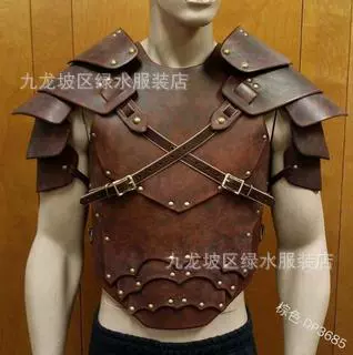 Мужская кожаная бондажная одежда с трансграничным источником, многослойный плечевой ремень, гладиаторское платье, самурайский корсет в комплекте