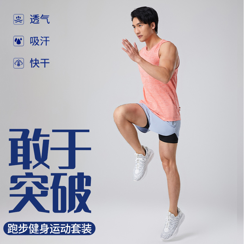 Shorts hombre correr ciclismo maratón juego de dos piezas hombre 2026 nuevo verano seco falso juego de dos piezas