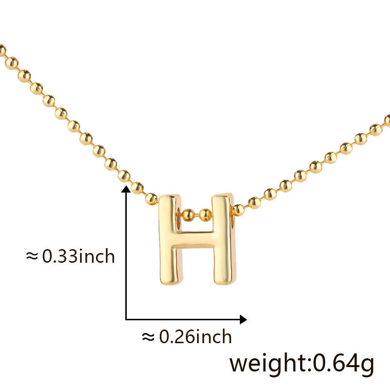 Cuicai ホットセール 18K ゴールデン光沢のある多用途クラシック 26 DIY 英語名小文字ネックレスペンダント付き|undefined