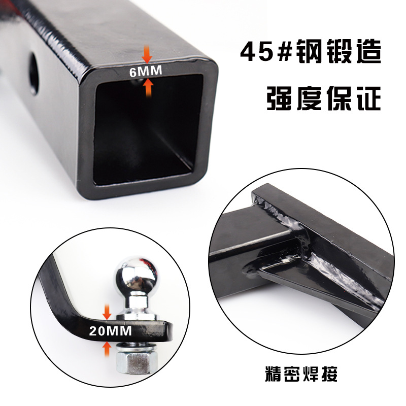 Fábrica directa de vehículos de modificación todoterreno accesorios caer 2 pulgadas 8 pulgadas brazo de remolque hueco negro rojo al por mayor