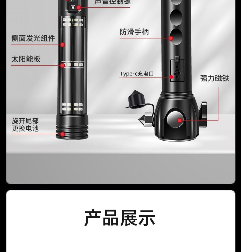 Multifunctional Flashlight Window Breaker Emergency Hammer