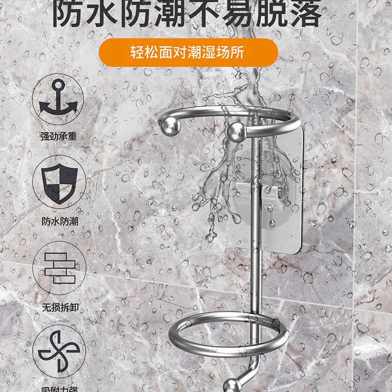 Montado en la pared titular de cepillo de dientes eléctrico de almacenamiento de pasta de dientes ponche de baño libre de la fábrica gancho directo