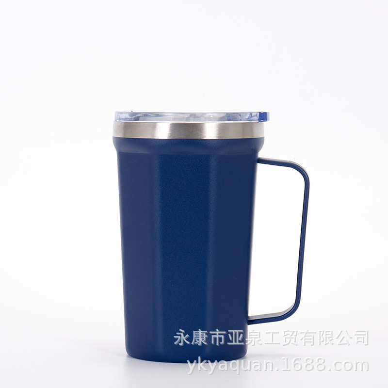 Taza de mango de vacío de doble capa transfronteriza Taza de aislamiento de coche portátil taza de café de mantenimiento en frío taza de oficina personalizada