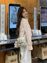 韩系复古针织拼接立领短款棉服女2025冬季新款设计感保暖修身外套