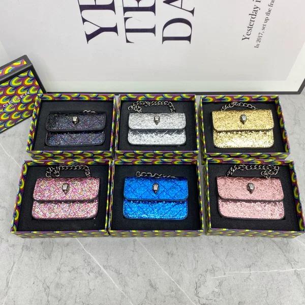 Cross-Border Popular Colorful Sequin Mini Bag Eagle Head Bag Super Popular Rhombus Embroidery Thread Lipstick Bag Single Shoulder Crossbody Chain Bag