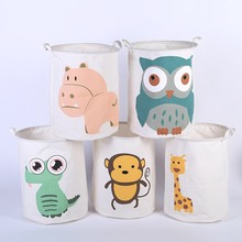 家居脏衣篮卡通布艺脏衣篓大号pe可折叠浴室收纳桶儿童玩具筐棉麻
