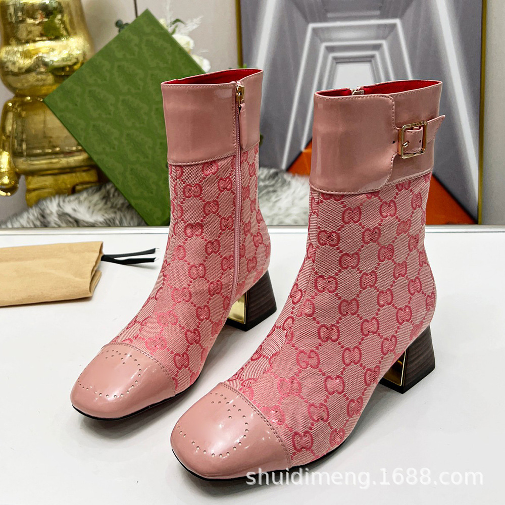 Boots Ankle autumn and winter high-heeled women's short boots G…