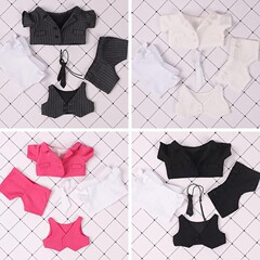 20cm star baby clothes black suit same style pink suit 15cm cotton doll change suit