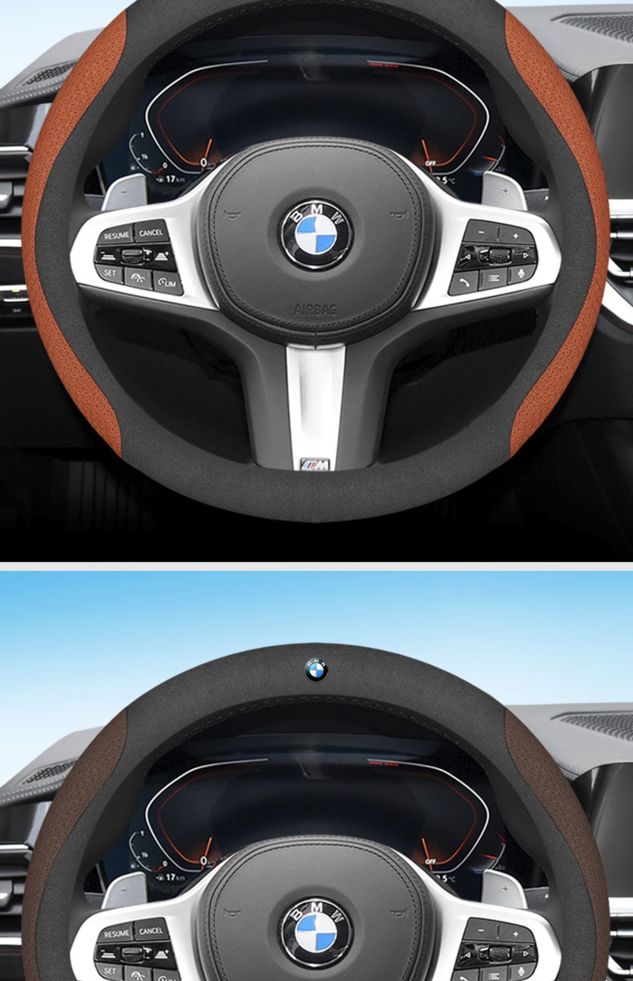 Suitable for BMW steering wheel cover suede new 5 series 3 series 4 series 1 series X1X2X3X4X5X6 handle cover four seasons cross-border