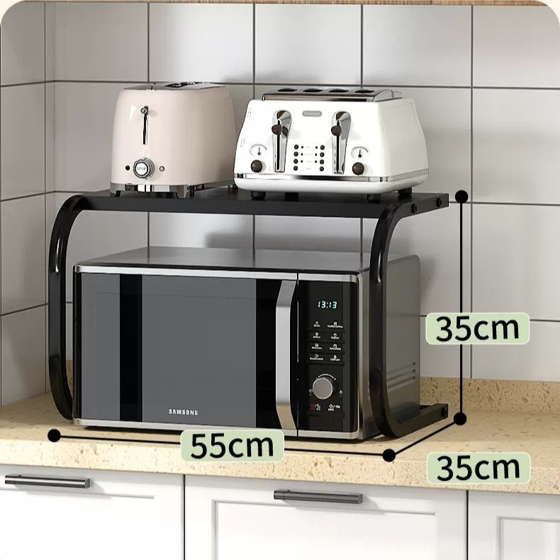 中古風家庭用電子レンジ棚バスケット付きキッチンテーブル収納棚炊飯器テーブル棚|undefined
