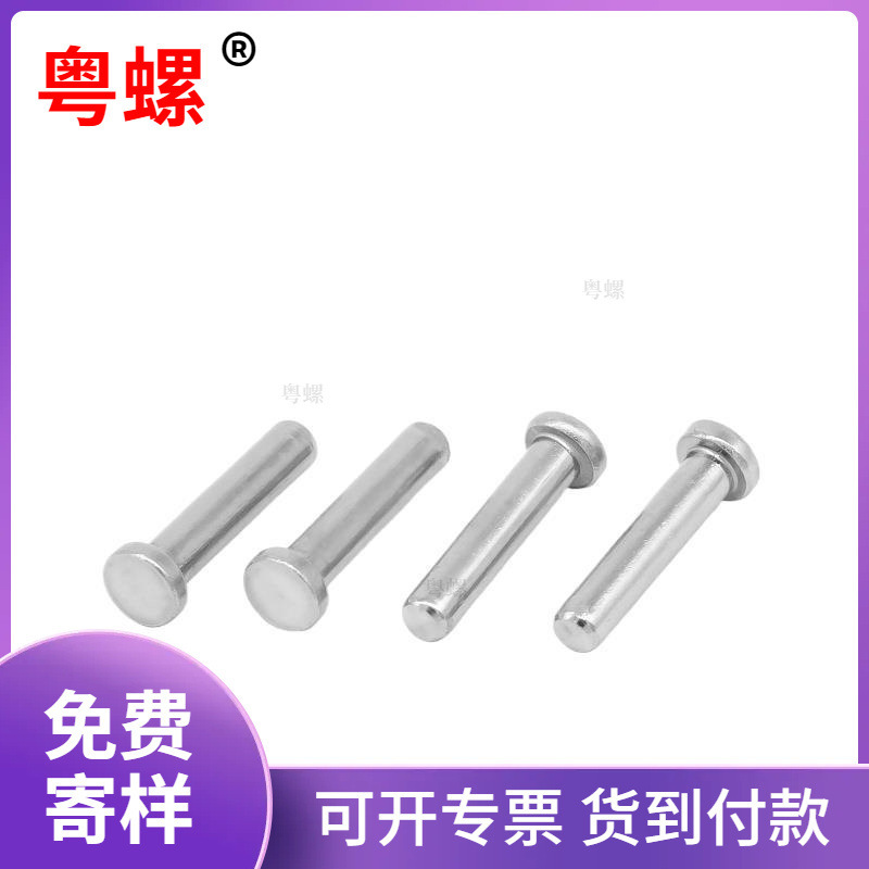 不锈钢304无槽光面扁平头薄平头实心铆钉M2*9 小头小平头铆接螺钉