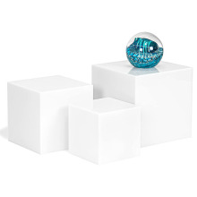 水晶透明亚克力立方体展示嵌套立架带空心底部化妆品蛋糕展示盒