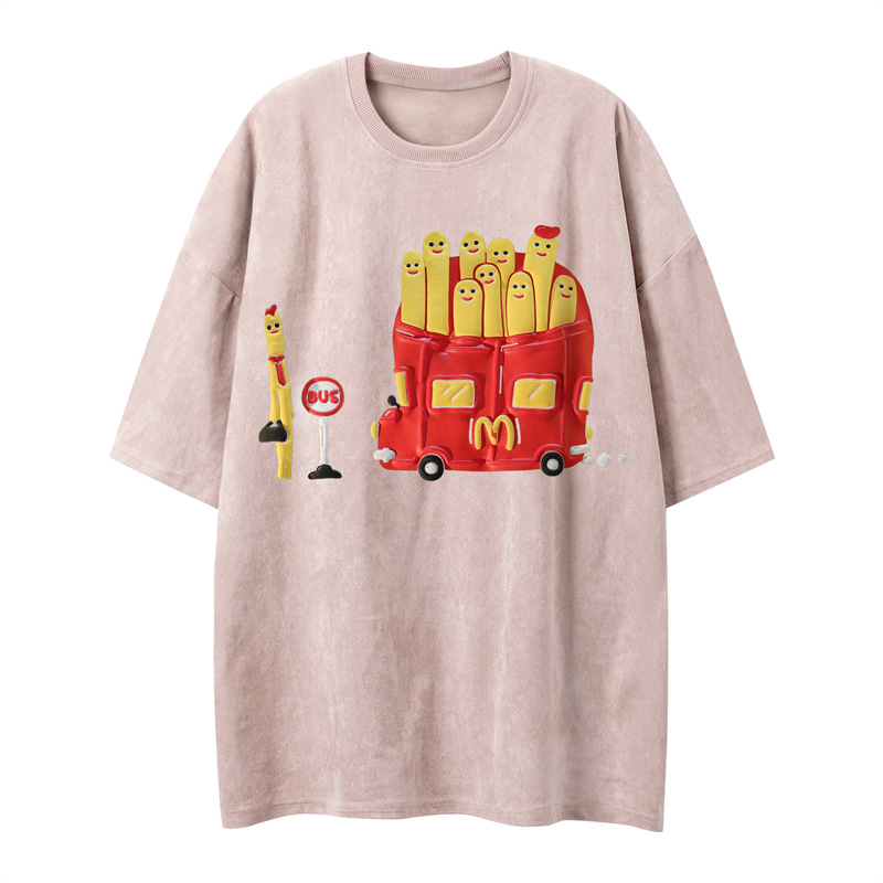 Summer retro cartoon design T-shirt for men and women