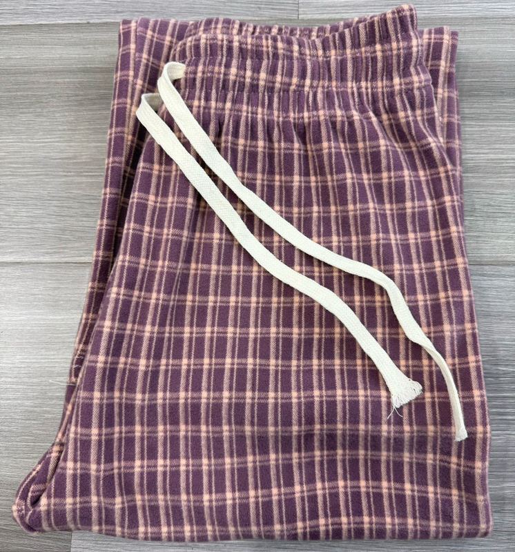 粉色多巴胺德绒格子家居裤女秋冬加厚垂坠感阔腿裤休闲慵懒直筒裤|undefined