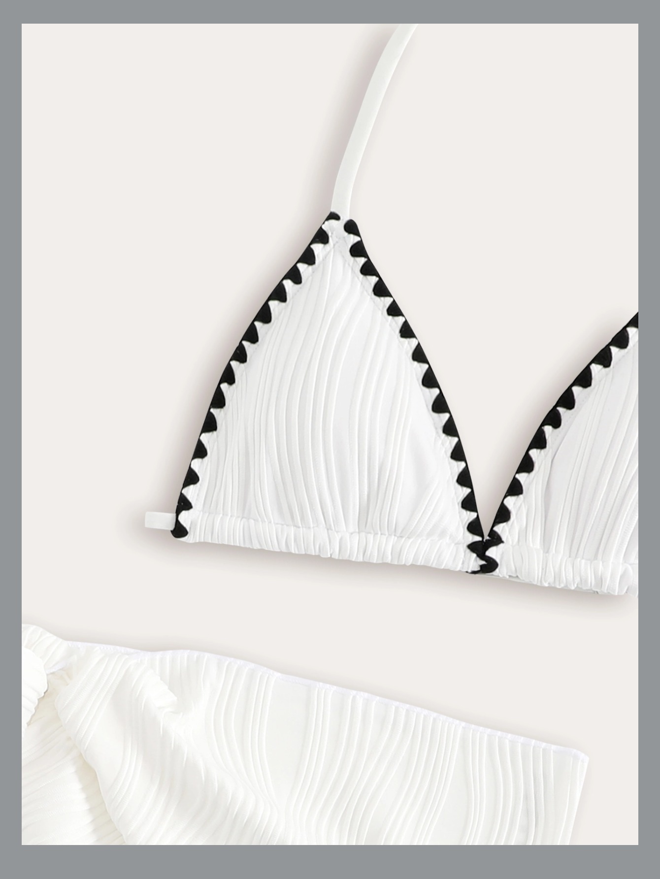 Classic Solid Colour Bikini Swimsuit Set For Teens Pool Beach_voghion.com