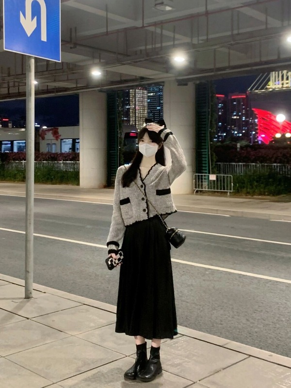 法式小香风短款开衫毛衣女2025早秋装新款感针织衫外套上衣|undefined